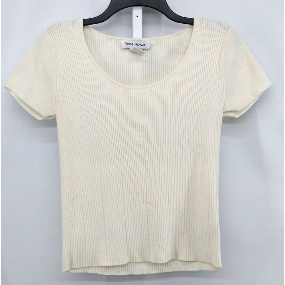 Rena Rowan Cream Ribbed Blouse